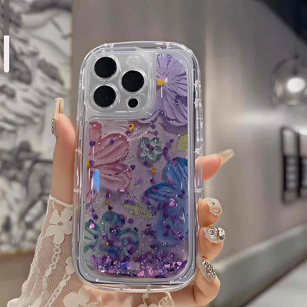 قاب آیفون Aqua Flower آکواریومی گلدار براق قاب آیفون Aqua Flower آکواریومی گلدار براق