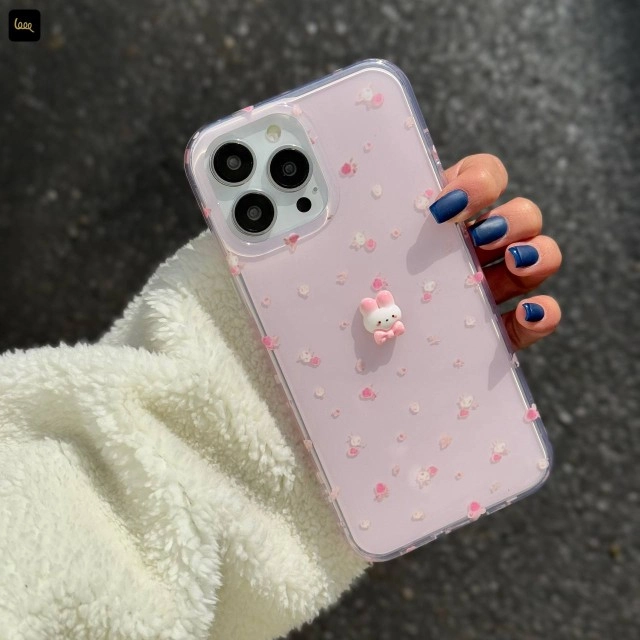 قاب گوشی گلدار خرگوشی کیوت(IMD Floral Rab Pink)