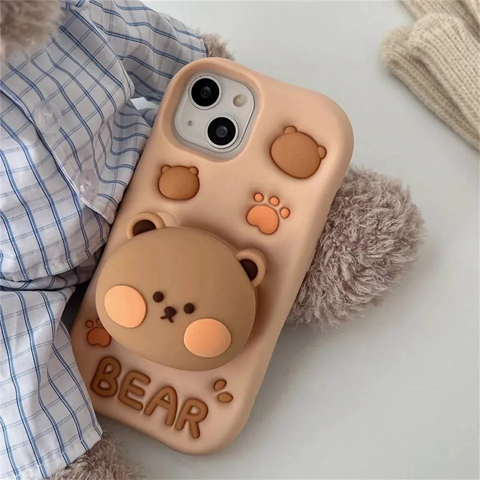 قاب گوشی  سیلیکون عروسکی خرس (Doll Case Bear)