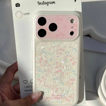 قاب گوشی لنز یخی گلدار صورتی (Lens Icy Pink Floral)