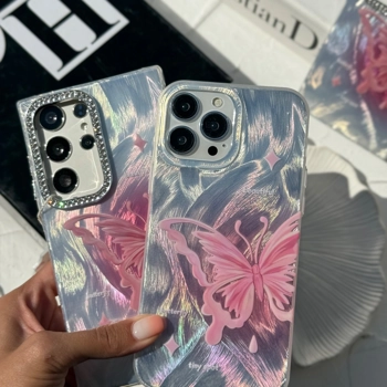 قاب گوشی موج پروانه صورتی (Wave Butterfly Pink)