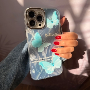 قاب گوشی پروانه موجدار فیروزه ای (Wave Butterfly Cyan)