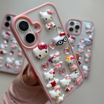 قاب گوشی کیتی مودی شفاف صورتی (Kitty Clear)