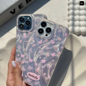 قاب گوشی پروانه های موجی صورتی (IMD Butterflies Pink)