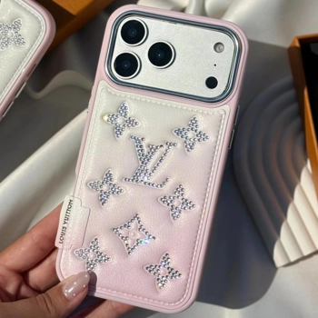 قاب گوشی ال وی چرمی دایموندی (Lv Leather Diamond Pinky)