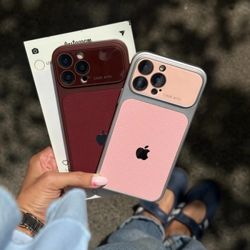 قاب گوشی الکترو چرمی لنز ۱۷ صورتی (Leather Lens 17 Pinky)