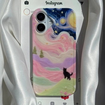 قاب گوشی گربه و شب پر ستاره (Imd Cat Starry Night)